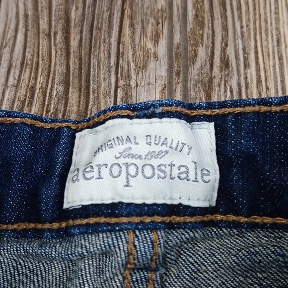 Aeropostale Distressed Faded Ripped Cut Off Denim Blue Jean Shorts - Picture 4 of 8
